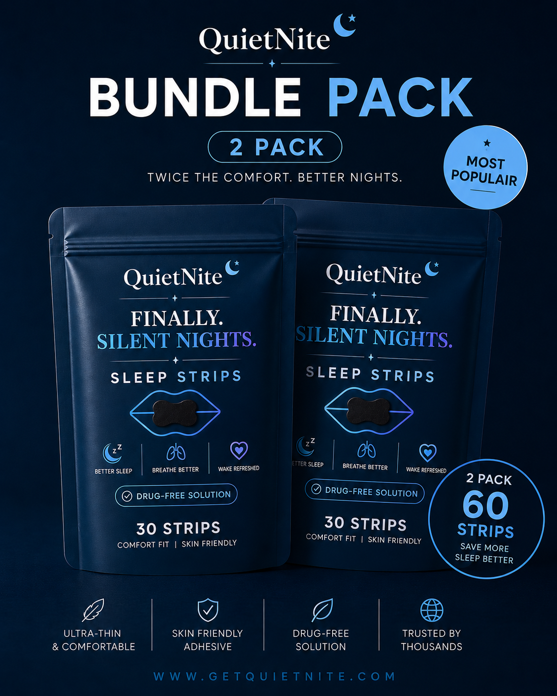 QuietNite Sleep Strips – 30 Strips
