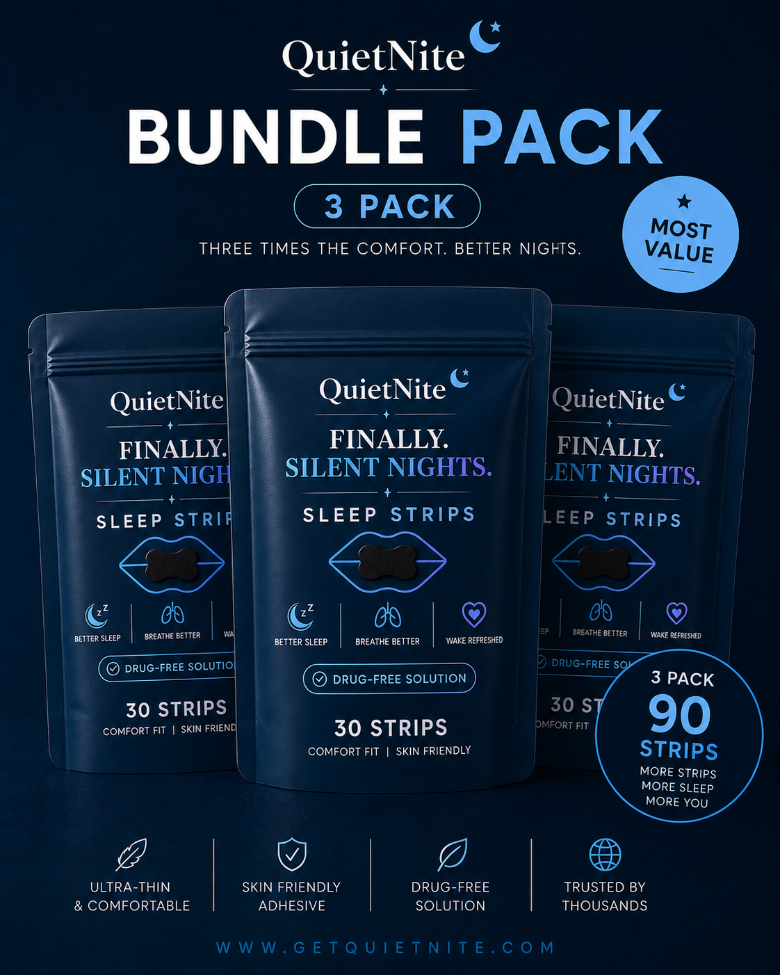QuietNite Sleep Strips – 30 Strips