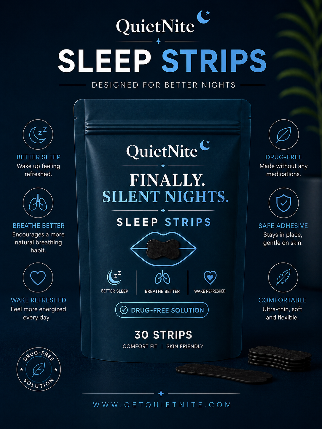 QuietNite Sleep Strips – 30 Strips